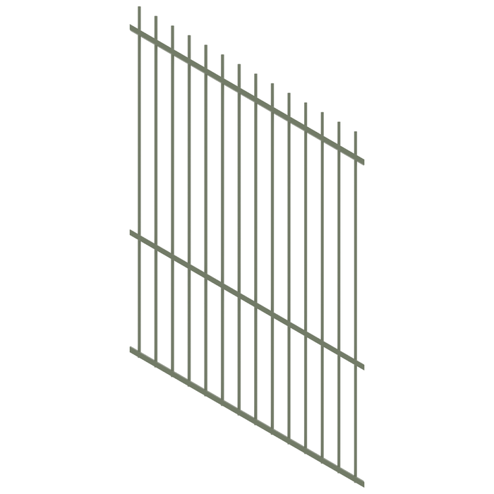 ProtectorAl 0350-1200W x 1800H Pale Eucalypt Picket Top Pool Fence Panel Raked 16-30º