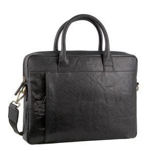 Pierre Cardin Leather Multi-Handle 15" Laptop Computer  Black