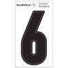 Sandleford Cut Out Numeral "6" 85mm Black Self Adhesive
