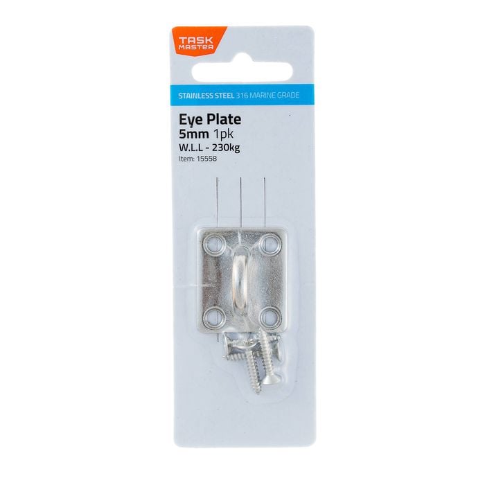 Taskmaster 5mm 316 Stainless Steel Square Eye Plate