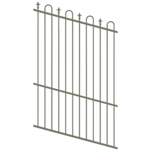 ProtectorAl 0350-1200W x 1800H Pale Eucalypt Loop & Spear Top Pool Fence Panel Raked Up to 15º