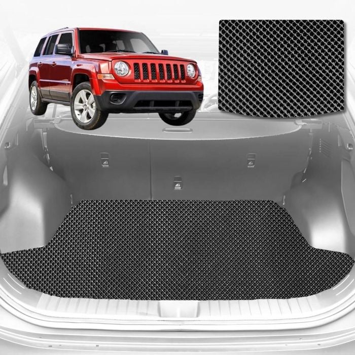 6D Diamond Car Boot Mat for Jeep Patriot MK2006-2015-Cargo Mat-Black-Outback GT