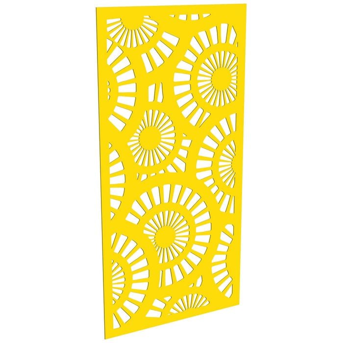 ProtectorAl 300-1200w x 1201-2400h Light Yellow/Gloss White Sunburst Unframed Composite Deco Panel