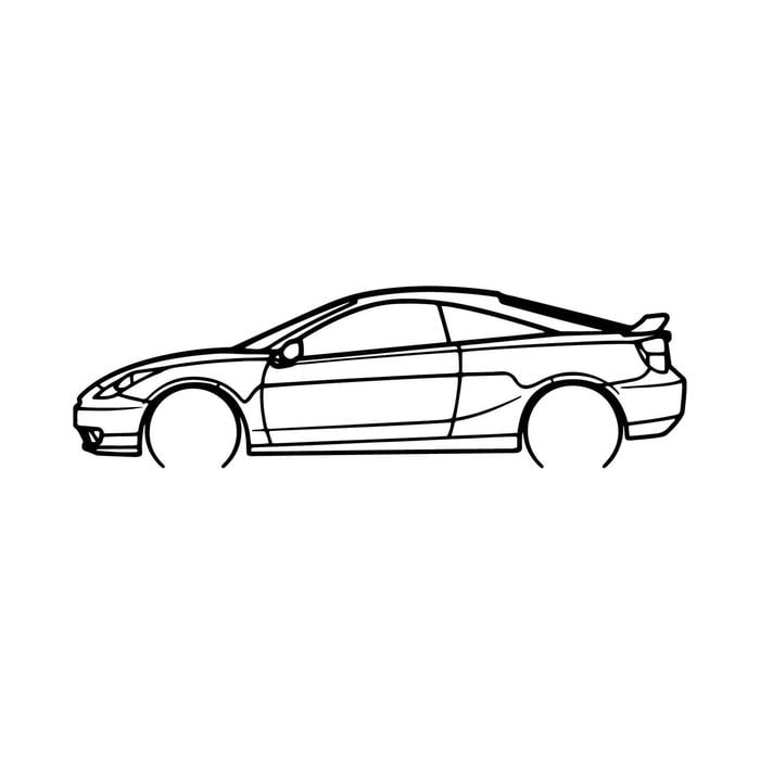 Ignite Laser Toyota 2000 Celica Silhouette Metal Wall Art Rustic Metal 23.6inch/60cm