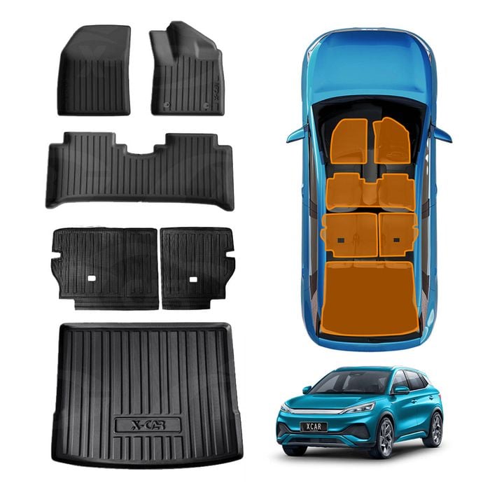 3D All-Weather Boot Liner Back Seat Protector  Floor Mats for BYD Atto 3 2022-Onwards Carpet Cargo