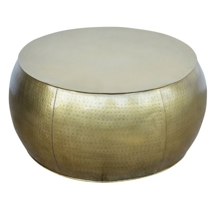 Brass Look Drum Coffee Table