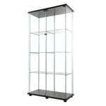 Stacked 4-Tier Double Glass Storage Display Cabinet