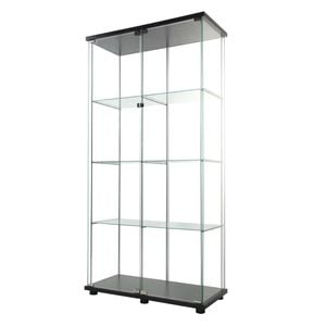 Stacked 4-Tier Double Glass Storage Display Cabinet