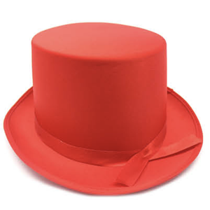 SATIN TOP HAT Costume Party Cap Fancy Dress Trilby Fedora One Size Red