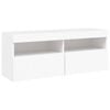 vidaXL TV Wall Cabinet with LED Lights White 100x30x40 cm