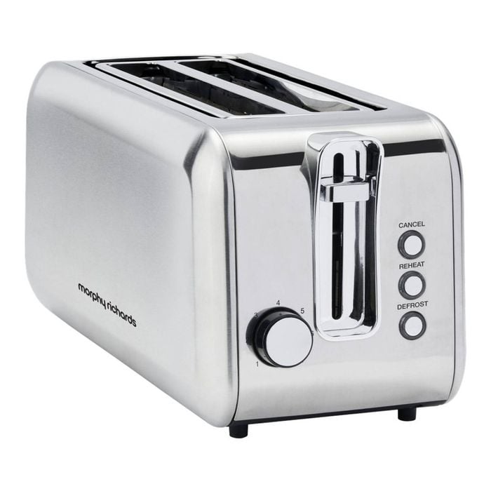 Morphy Richards Equip Stainless Steel 4 Slice Toaster with Long Slots