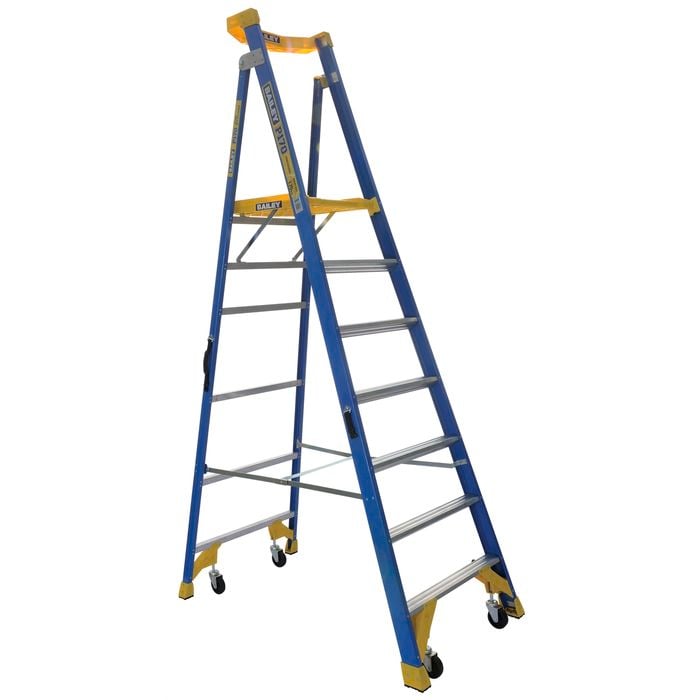 Bailey 4.03m 170kg Fibreglass 7 Step Job Station Platform Ladder