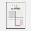 Galrie Piet Mondrian Composition No. 1 Gray-Red Art Print for Modern Decor, Black Frame, 50 x 70cm (20 x 28inch)