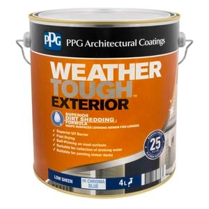 PPG Paints 4L Hi-C Blue Low Sheen Weather Tough Exterior Paint - 4L