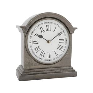 Ssh Collection Hutt Large Table Clock With Round White Face - Black Nickel