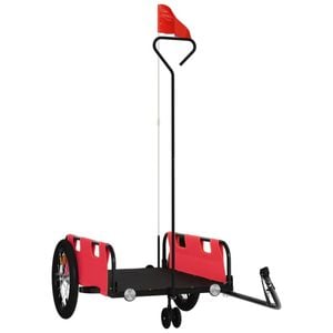 vidaXL Bike Trailer Pet Stroller Bicycle Wagon Cart Red Oxford Fabric and Iron