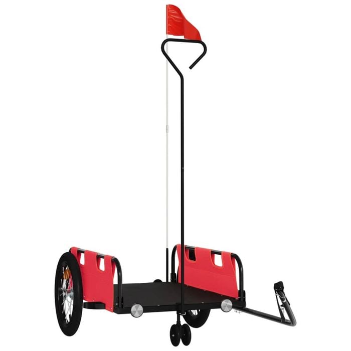 vidaXL Bike Trailer Pet Stroller Bicycle Wagon Cart Red Oxford Fabric and Iron