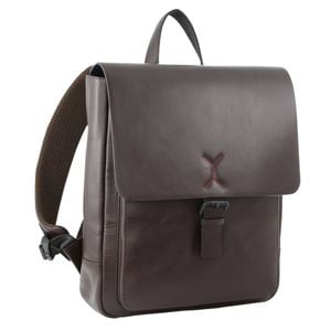 Pierre Cardin Premium Leather Backpack Travel  Satchel Brown
