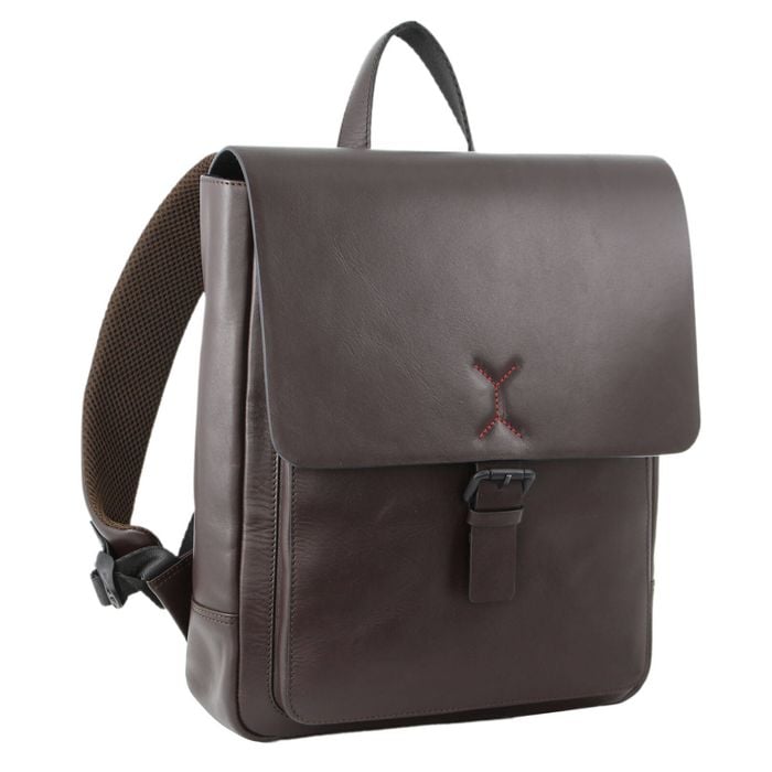 Pierre Cardin Premium Leather Backpack Travel Bag Satchel - Brown - Brown | Leather | Backpack