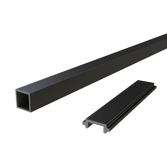 Peak 1800mm Black Aluminium Deck Balustrade Baluster and Spacer Kit - Black