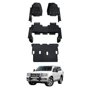 AUSGO 3-Row Set 7D Injection Floor Mats for Toyota Land Cruiser 200 Series LC200 Altitude / VX / Sahara 2007-2012 Floor Liners