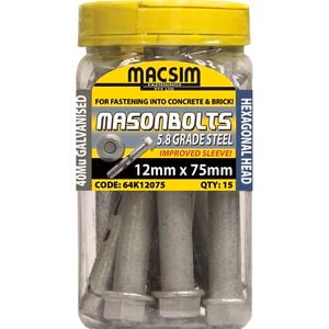 Macsim Fasteners 12 x 75mm Galvanised Sleeve Anchor