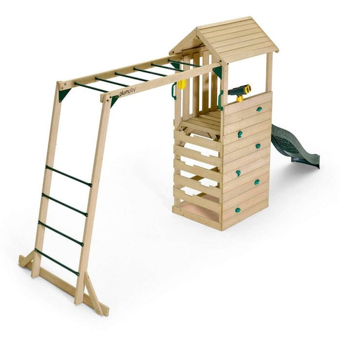 Plum Play Au Lookout Tower Playcentre With Monkey Bars Wooden Playset For Kids