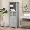 Costway Bathroom Tall Storage Cabinet 4 Door Kitchen Buffet Cupboard
