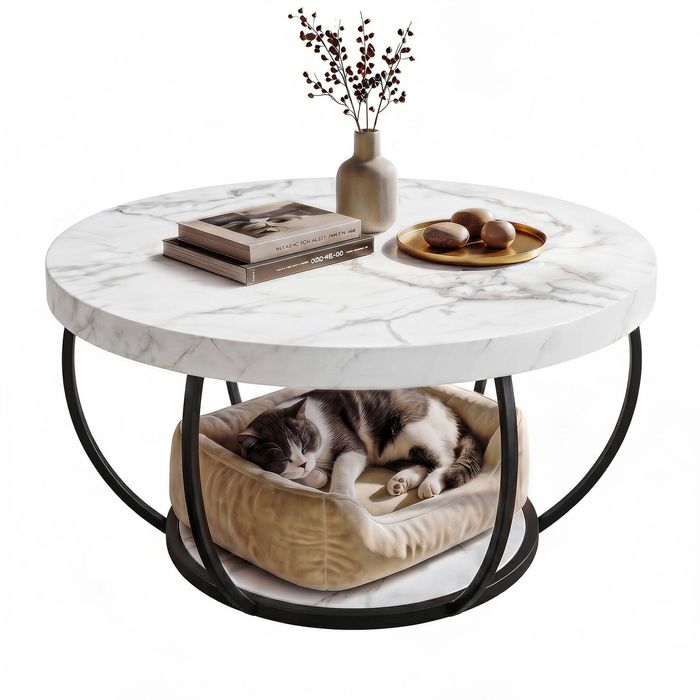 Artiss Coffee Table 2-tier 80cm