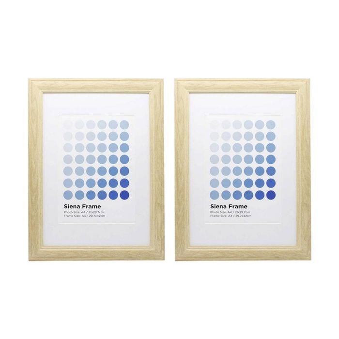 2PK Braz A3 Siena Image Photo Document Display Frame 29.7x42cm Beech
