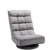 VEVOR Swivel Floor Gaming Chair Gray with 4 Adjustable Position Folding Backrest and Lumbar Support