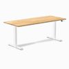 Desky Dual Hardwood Sit Stand Desk White Frame 180cm