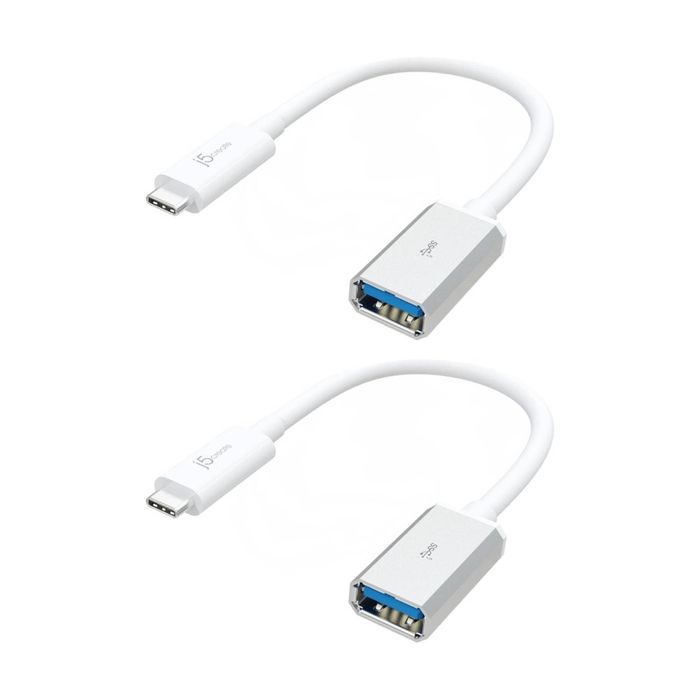 2pk J5create Usb-c To Usb-a Data Transfer 5gbps & Charging Adapter 1.5a