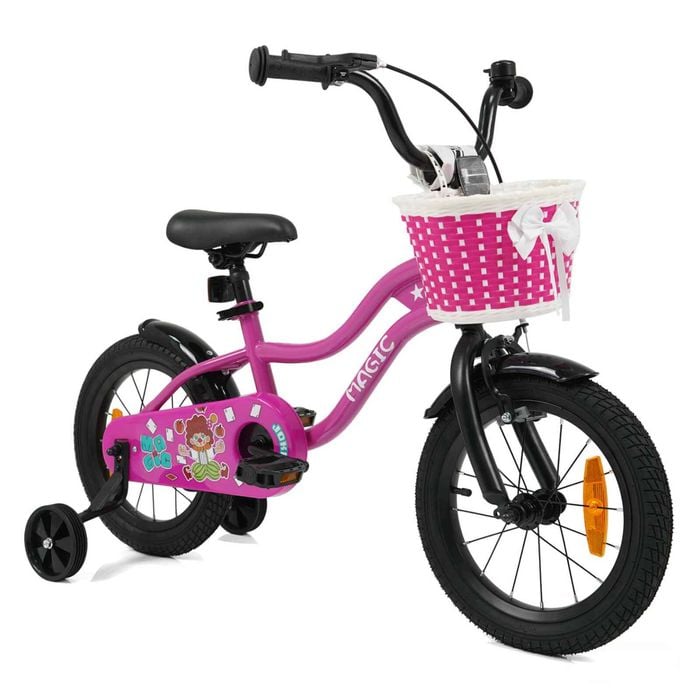 Costway 35cm Kid Bike Bicycle Dual Brake Training Wheel Adjustable Pink