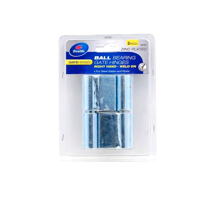 Zenith Zinc Plated Right Hand Ball Bearing Gate Steel To Steel Hinge - 2 Pack