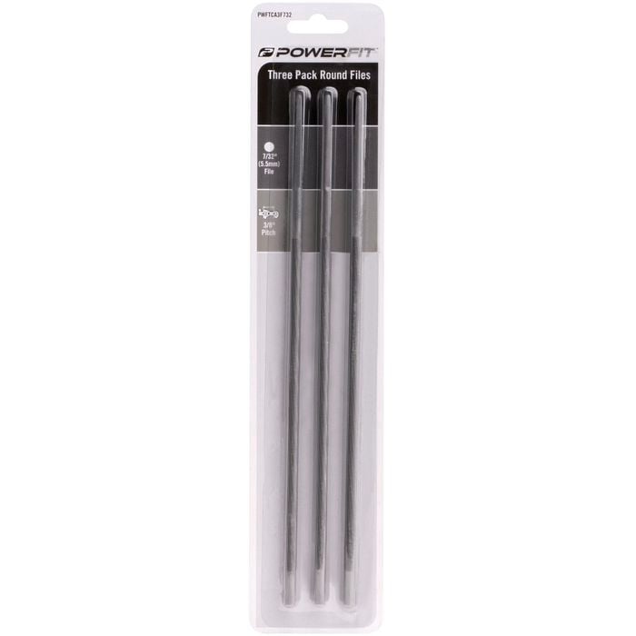 Powerfit 7/32" 3/8" Chainsaw Sharpening File - 3 Pack