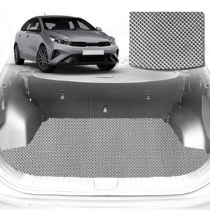 6D Diamond Car Boot Mat for Kia Cerato (BD)2018-Current-Cargo Mat-Grey-Outback GT
