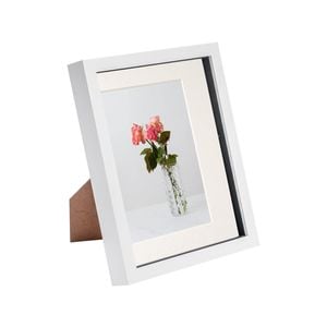 Nicola Spring 8" x 10" White 3D Box Photo Frame - 5" x 7" Mount