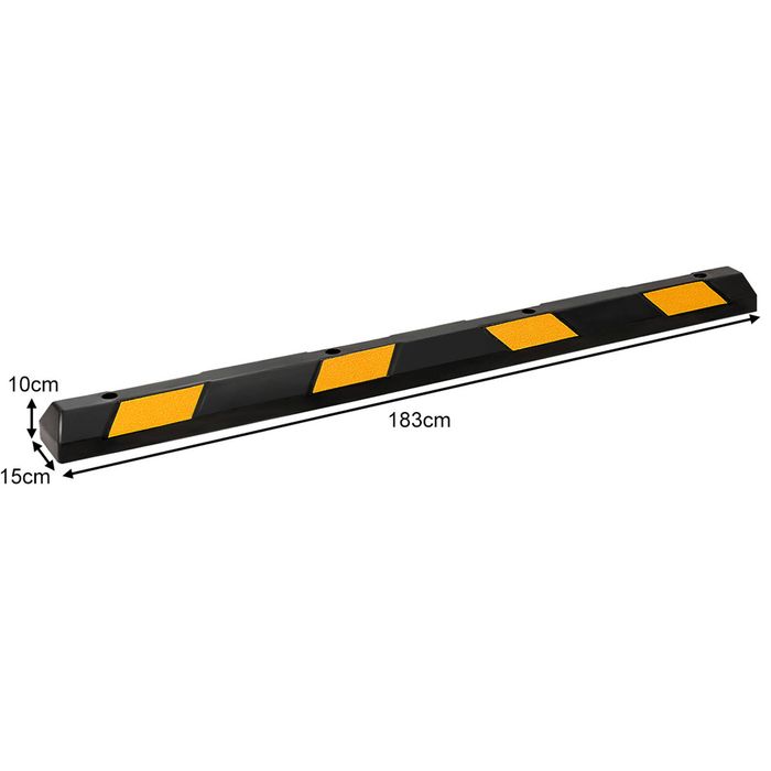 Costway 1.8M Rubber Parking Curb Wheel Driveway Stopper Block Garage ...