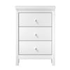 Oikiture Bedside Table 3 Drawers Hamptons Furniture Storage Unit White