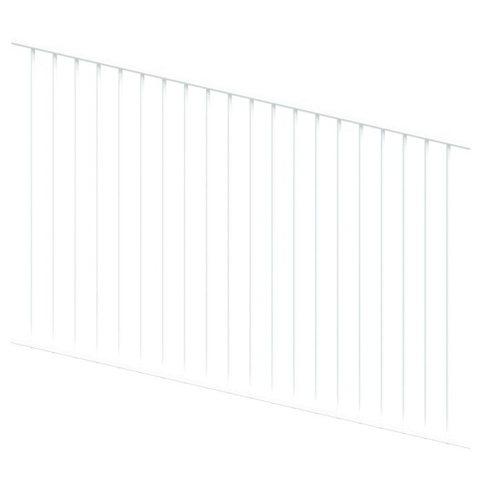 ProtectorAl 1201-2400W x 1200H Pearl White Flat Top Pool Fence Panel Raked Up to 15º