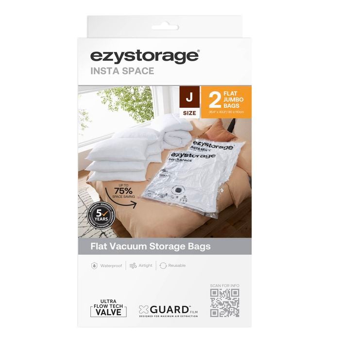 Ezy Storage Jumbo Insta Space Flat Vacuum Bag - 2 Pack
