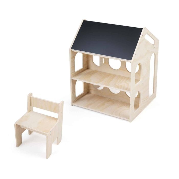Costway Kid Desk Chair 3in1 Art Table Bookshelves Chalkboard Activity
