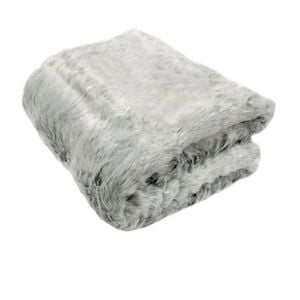 Radisson Husky Grey Luxury Faux Fur Throw Rug 127 x 152 cm