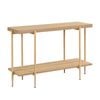 IHOMDEC MDF Console Sofa Table With Metal Legs Oak