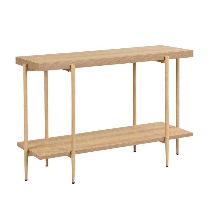 IHOMDEC MDF Console Sofa Table With Metal Legs Oak