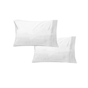 400TC Pair of Solid Color No Flap Standard Pillowcases White