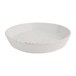 Olympia Cavolo Flat Round Bowls White Speckle 220mm 4 Pack Ceramic Tableware