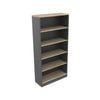 UBIZ Furniture Xavier 5-Tier High Bookcase Display Cabinet W/ Adjustable Shelf - Oak & Ironstone
