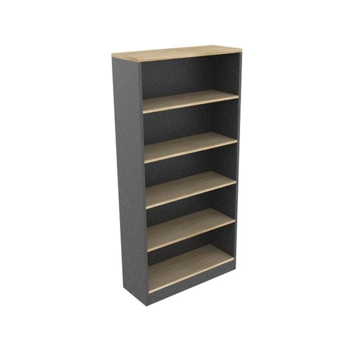 UBIZ Furniture Xavier 5-Tier High Bookcase Display Cabinet W/ Adjustable Shelf - Oak & Ironstone